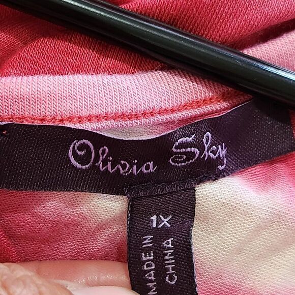 Olivia Sky Longsleeve Top For Women size 1X Tie-dye Pink Feels Soft - Picture 4 of 11